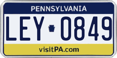 PA license plate LEY0849