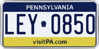 PA license plate LEY0850