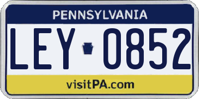 PA license plate LEY0852