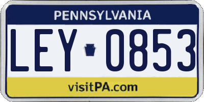 PA license plate LEY0853