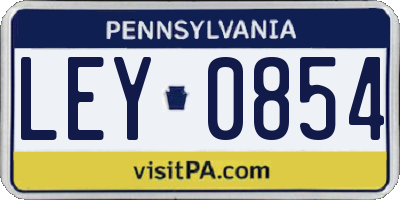 PA license plate LEY0854