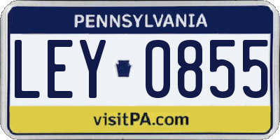 PA license plate LEY0855