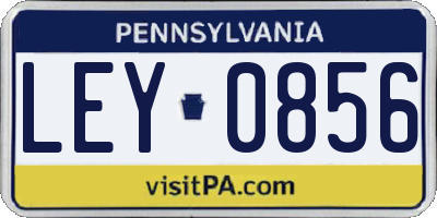 PA license plate LEY0856