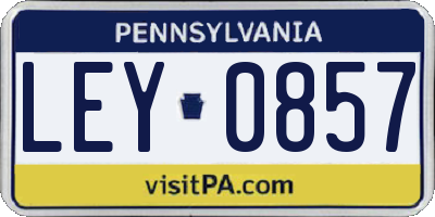 PA license plate LEY0857