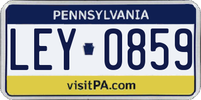 PA license plate LEY0859