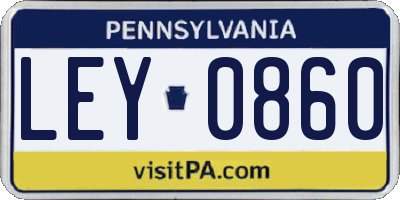 PA license plate LEY0860