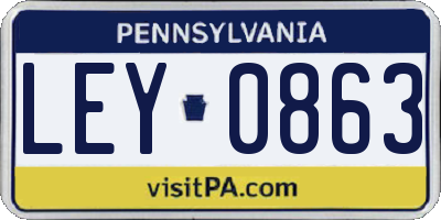 PA license plate LEY0863