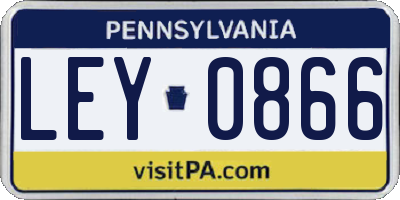 PA license plate LEY0866
