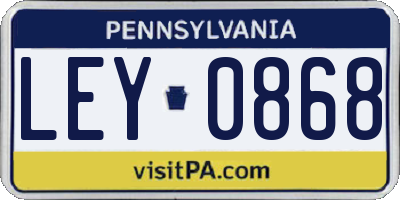 PA license plate LEY0868