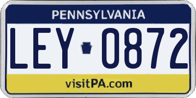 PA license plate LEY0872