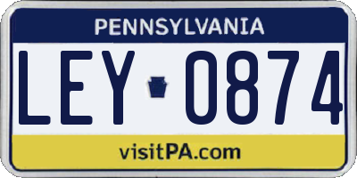 PA license plate LEY0874