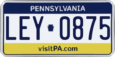PA license plate LEY0875