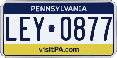 PA license plate LEY0877