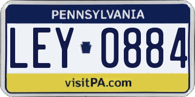 PA license plate LEY0884