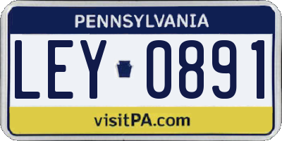 PA license plate LEY0891