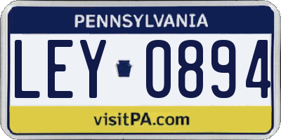 PA license plate LEY0894