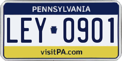PA license plate LEY0901