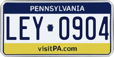 PA license plate LEY0904