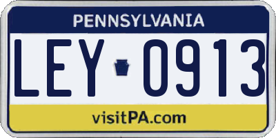 PA license plate LEY0913