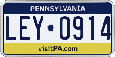PA license plate LEY0914
