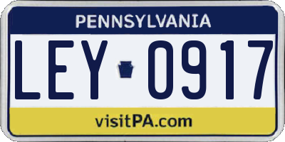 PA license plate LEY0917