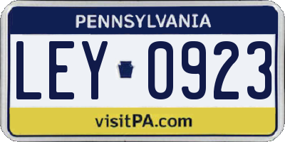 PA license plate LEY0923