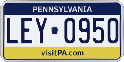 PA license plate LEY0950