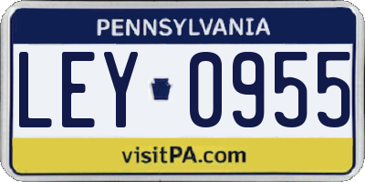 PA license plate LEY0955