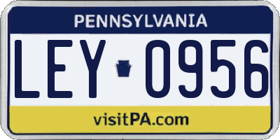 PA license plate LEY0956