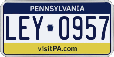 PA license plate LEY0957