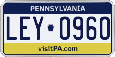 PA license plate LEY0960