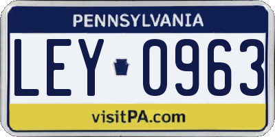 PA license plate LEY0963