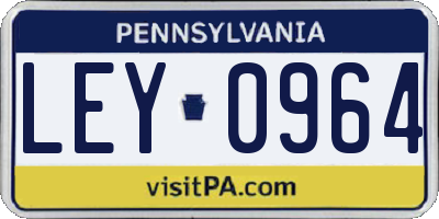 PA license plate LEY0964