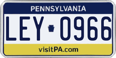 PA license plate LEY0966