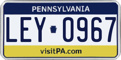 PA license plate LEY0967