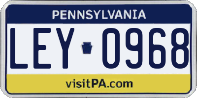 PA license plate LEY0968