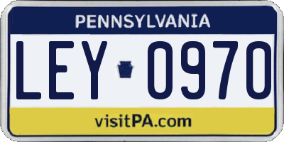 PA license plate LEY0970