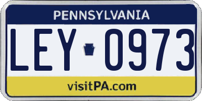 PA license plate LEY0973