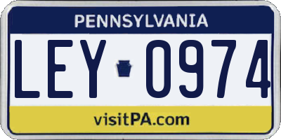 PA license plate LEY0974