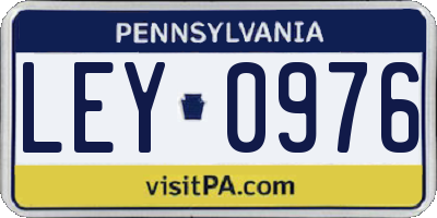 PA license plate LEY0976