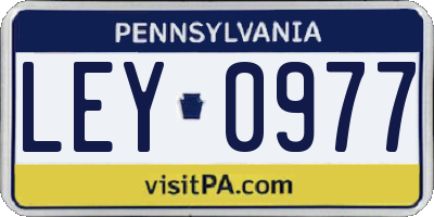 PA license plate LEY0977