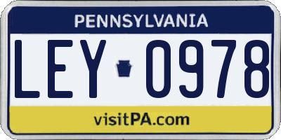 PA license plate LEY0978
