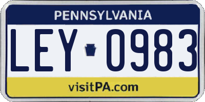 PA license plate LEY0983