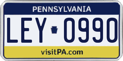 PA license plate LEY0990