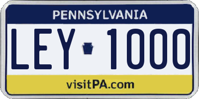 PA license plate LEY1000