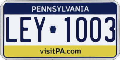 PA license plate LEY1003