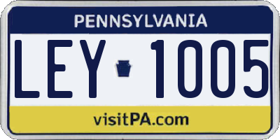 PA license plate LEY1005