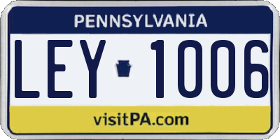 PA license plate LEY1006