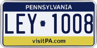 PA license plate LEY1008
