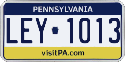 PA license plate LEY1013